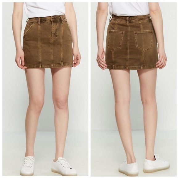 FREE People Lennox Seamed A Line Mini Skirt. Size 28. D4/A - Picture 2 of 8